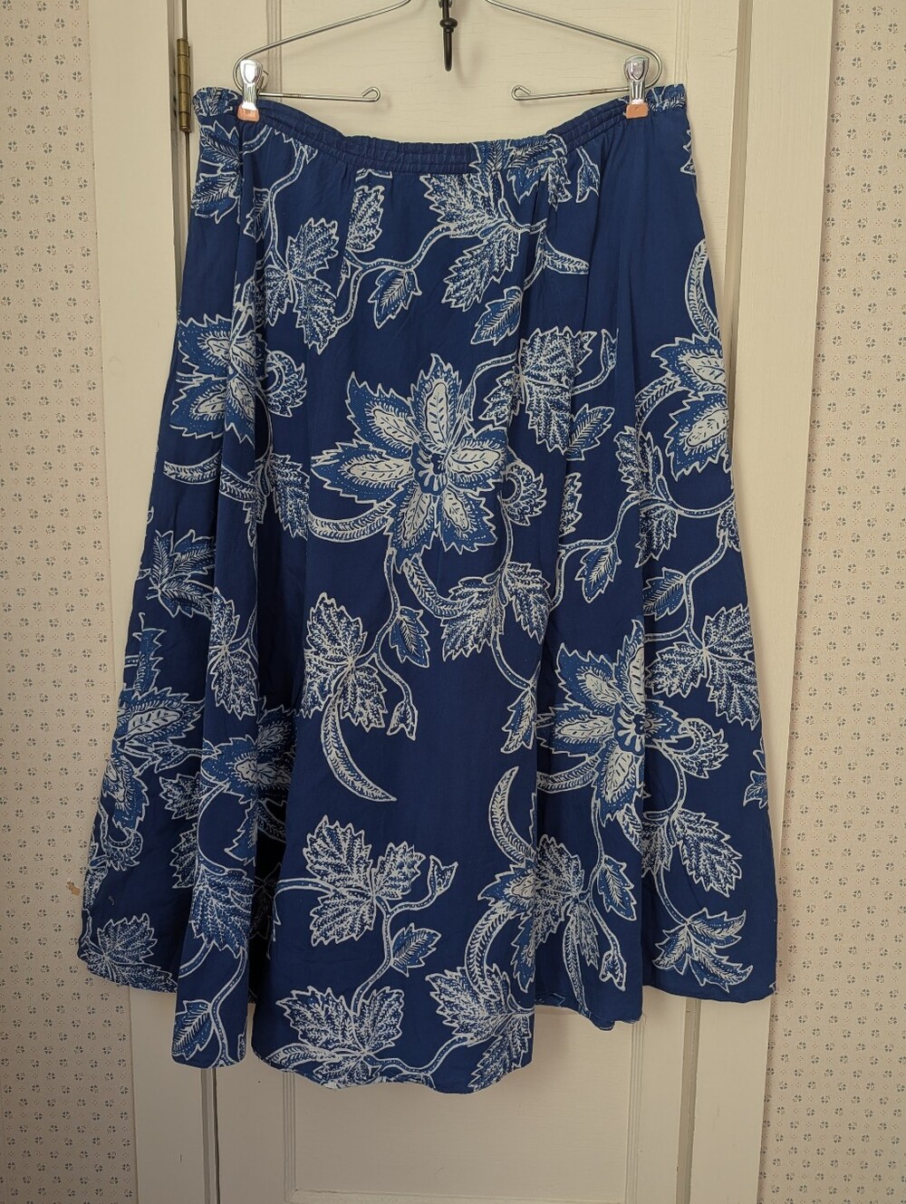 Ralph Lauren L Skirt Floral Full Cotton Drawstring Summer Beach Ocean Resort